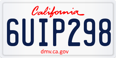 CA license plate 6UIP298