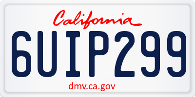 CA license plate 6UIP299