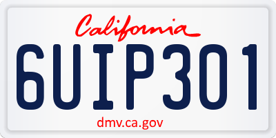 CA license plate 6UIP301