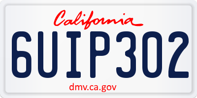 CA license plate 6UIP302