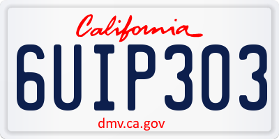 CA license plate 6UIP303