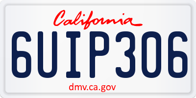 CA license plate 6UIP306