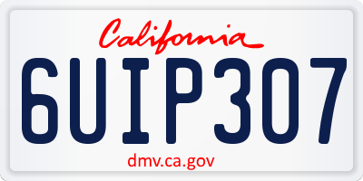 CA license plate 6UIP307