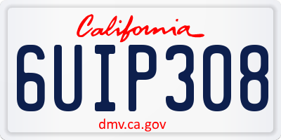 CA license plate 6UIP308