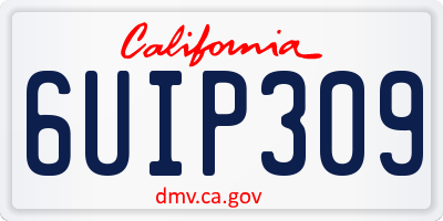 CA license plate 6UIP309