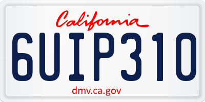 CA license plate 6UIP310