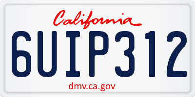 CA license plate 6UIP312
