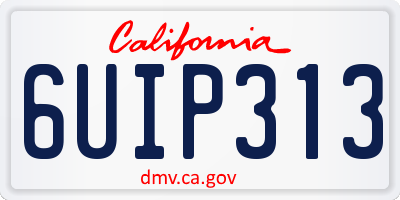 CA license plate 6UIP313