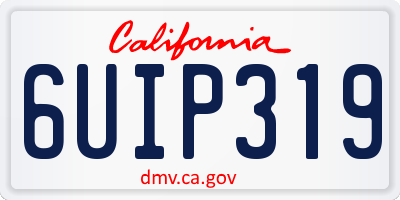 CA license plate 6UIP319