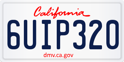 CA license plate 6UIP320