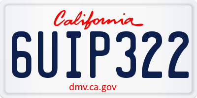CA license plate 6UIP322