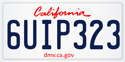 CA license plate 6UIP323