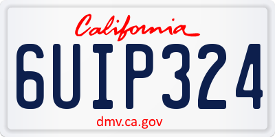 CA license plate 6UIP324