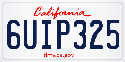 CA license plate 6UIP325