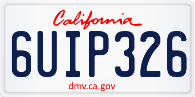CA license plate 6UIP326