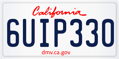 CA license plate 6UIP330