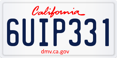 CA license plate 6UIP331