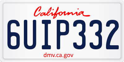 CA license plate 6UIP332
