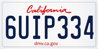 CA license plate 6UIP334