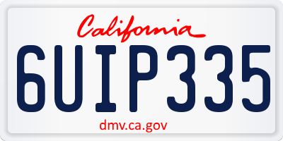 CA license plate 6UIP335