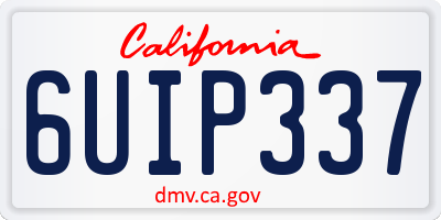 CA license plate 6UIP337