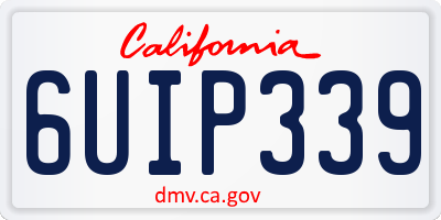 CA license plate 6UIP339