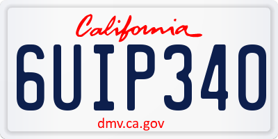CA license plate 6UIP340