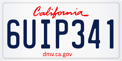 CA license plate 6UIP341
