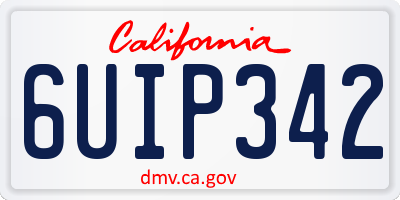 CA license plate 6UIP342