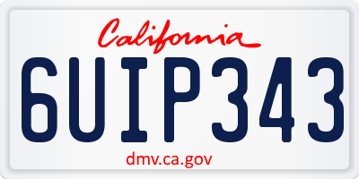 CA license plate 6UIP343