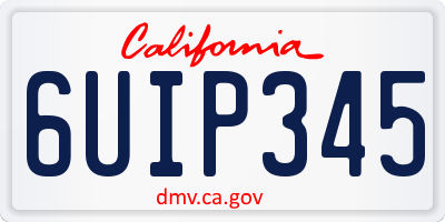 CA license plate 6UIP345