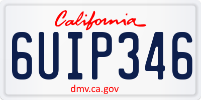 CA license plate 6UIP346