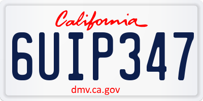 CA license plate 6UIP347