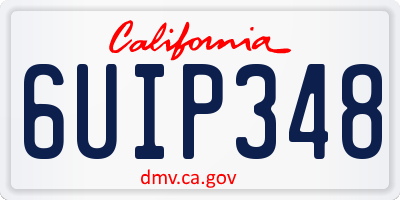 CA license plate 6UIP348