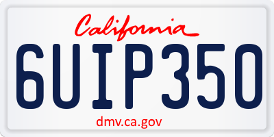 CA license plate 6UIP350