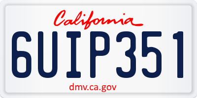 CA license plate 6UIP351