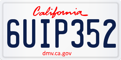 CA license plate 6UIP352