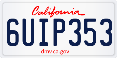 CA license plate 6UIP353