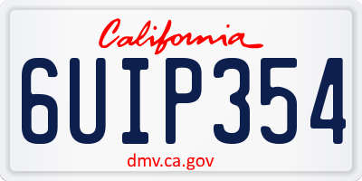 CA license plate 6UIP354