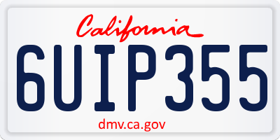 CA license plate 6UIP355