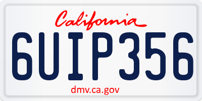 CA license plate 6UIP356