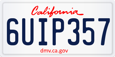 CA license plate 6UIP357
