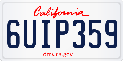 CA license plate 6UIP359
