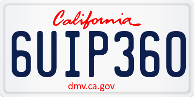 CA license plate 6UIP360