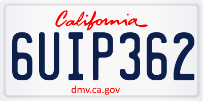 CA license plate 6UIP362