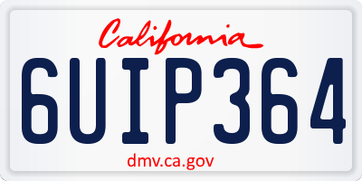 CA license plate 6UIP364