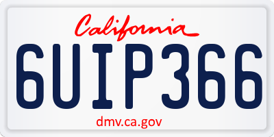CA license plate 6UIP366