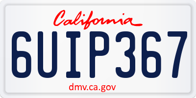 CA license plate 6UIP367