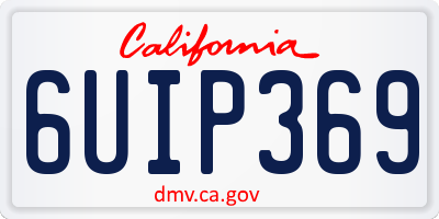 CA license plate 6UIP369