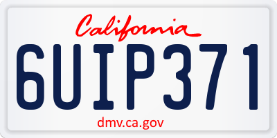 CA license plate 6UIP371